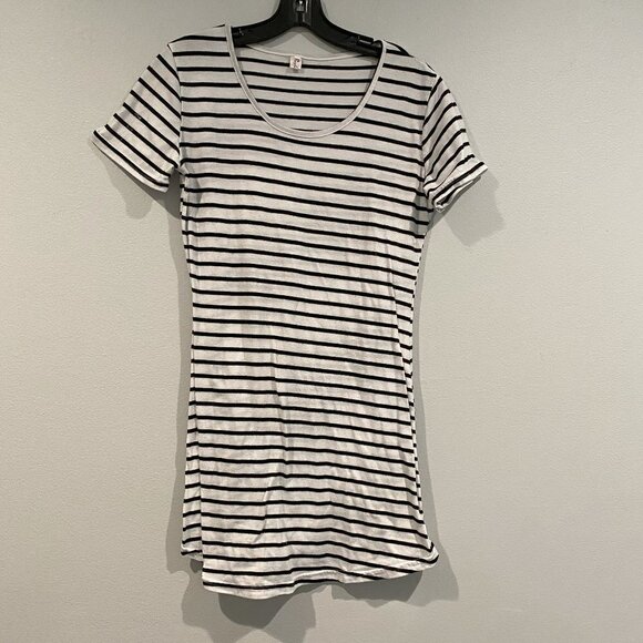 Black and White Striped Jersey Dress - Purple Month - Size Medium - Picture 1 of 2